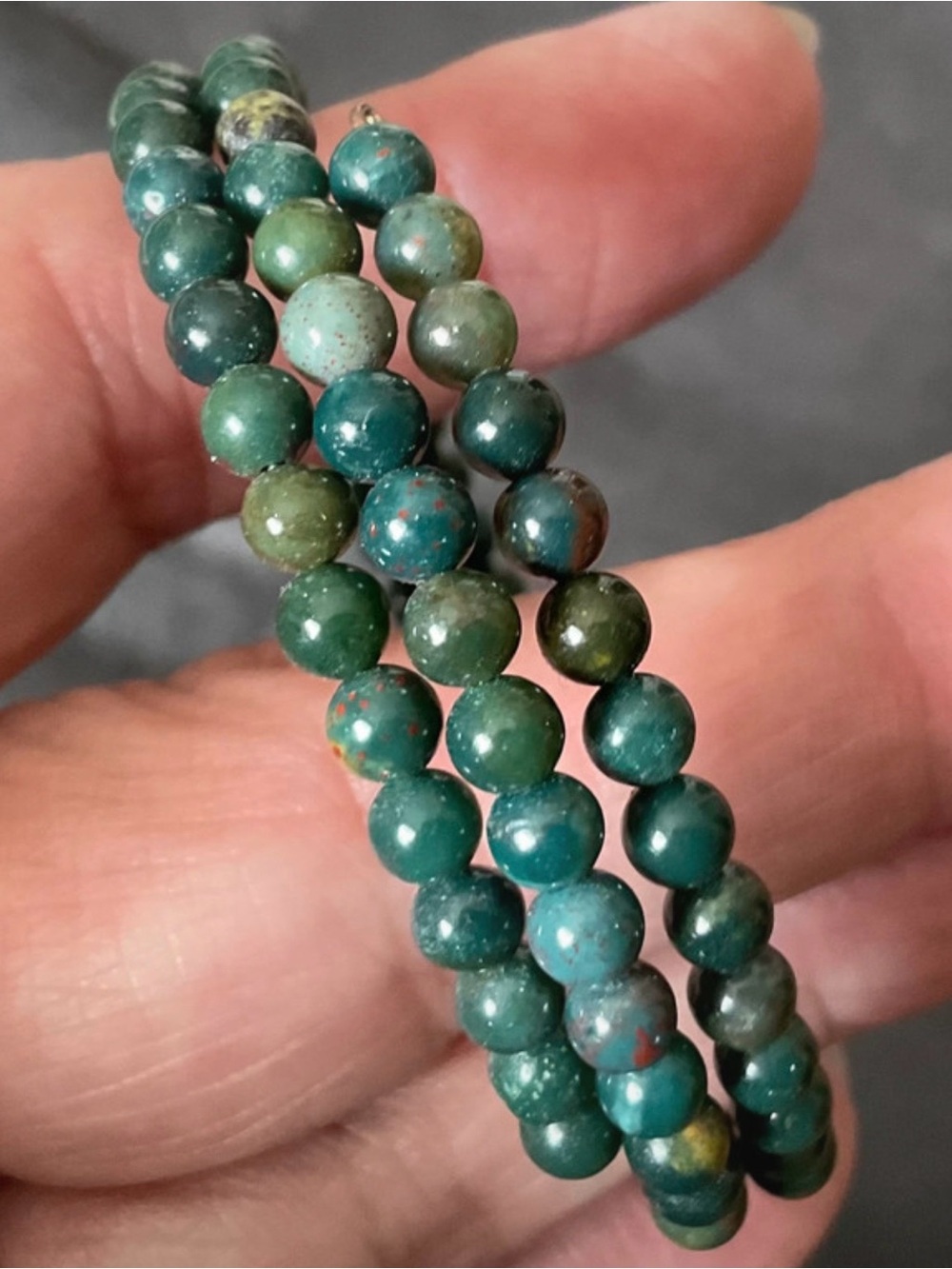 Bloodstone Memory Wire Bracelet
